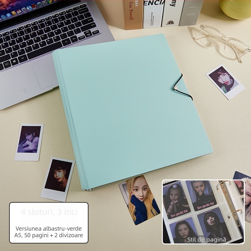 Album pentru carduri și fotografii cu foi detașabile, 50 de pagini, logo tipărit, personalizare disponibilă, Marcă: Cami