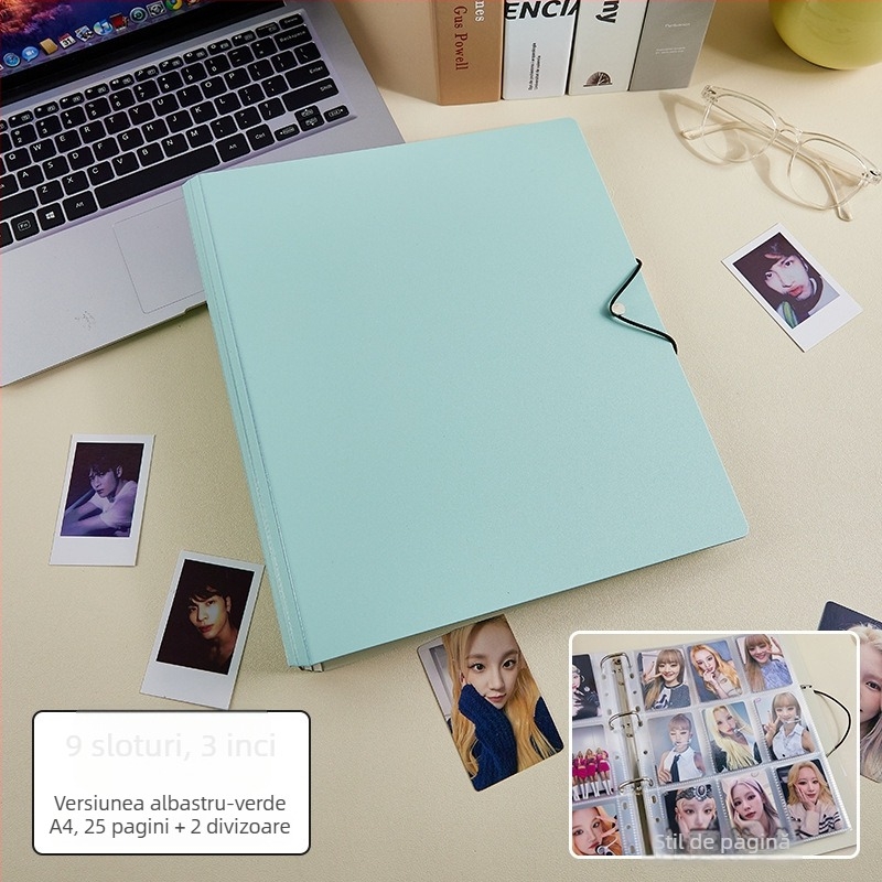 Album pentru carduri și fotografii cu foi detașabile, 50 de pagini, logo tipărit, personalizare disponibilă, Marcă: Cami