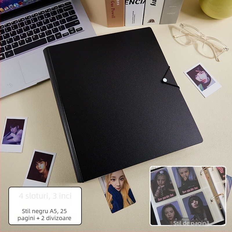 Album pentru carduri și fotografii cu foi detașabile, 50 de pagini, logo tipărit, personalizare disponibilă, Marcă: Cami