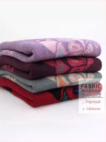 Pulover din lână pentru femei, cu guler semi-înalt, croială lejeră, broderie florală, mâneci lungi