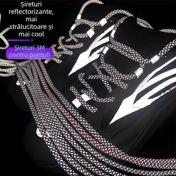 Adidași sneakers cu șireturi rotunde reflectorizante pentru Yeezy 350, 700 și 500 serii (talpă din cauciuc)