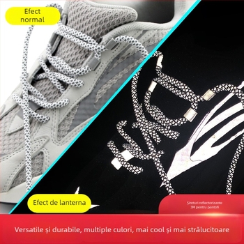 Adidași sneakers cu șireturi rotunde reflectorizante pentru Yeezy 350, 700 și 500 serii (talpă din cauciuc)