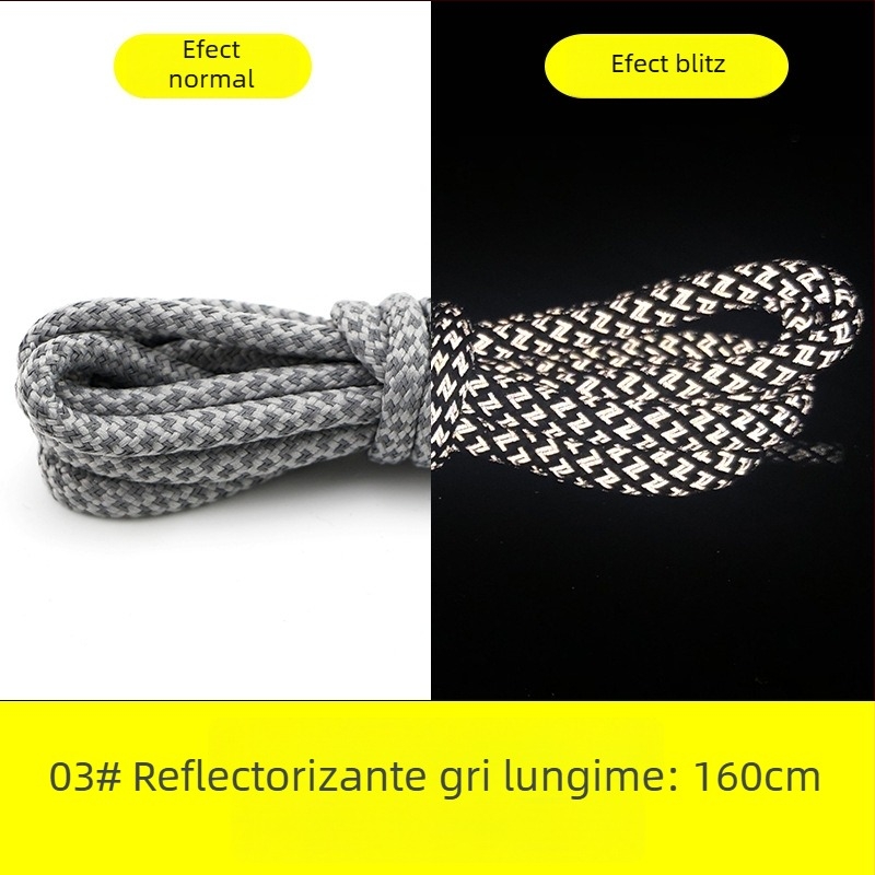 Adidași sneakers cu șireturi rotunde reflectorizante pentru Yeezy 350, 700 și 500 serii (talpă din cauciuc)