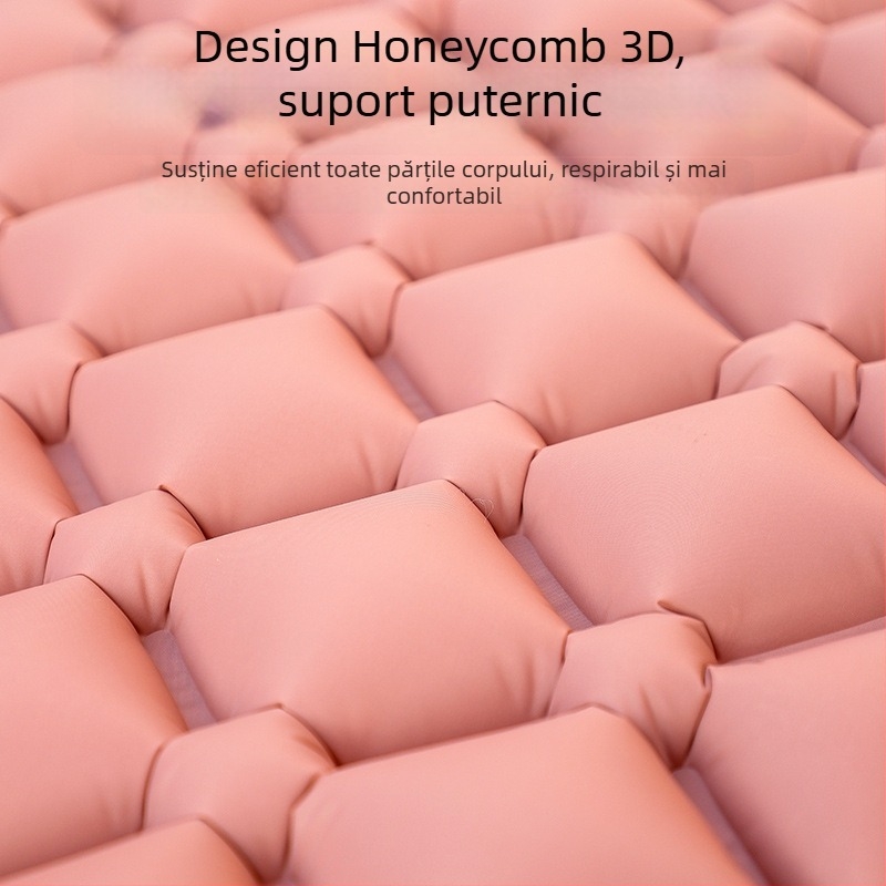 Saltea gonflabilă pentru camping – ultra ușoară, portabilă și conectabilă; Material: țesătură prietenoasă cu pielea + burete cu elasticitate mare; Potrivit pentru 1–2 persoane; Greutate netă: 3000 g; Umflare automată