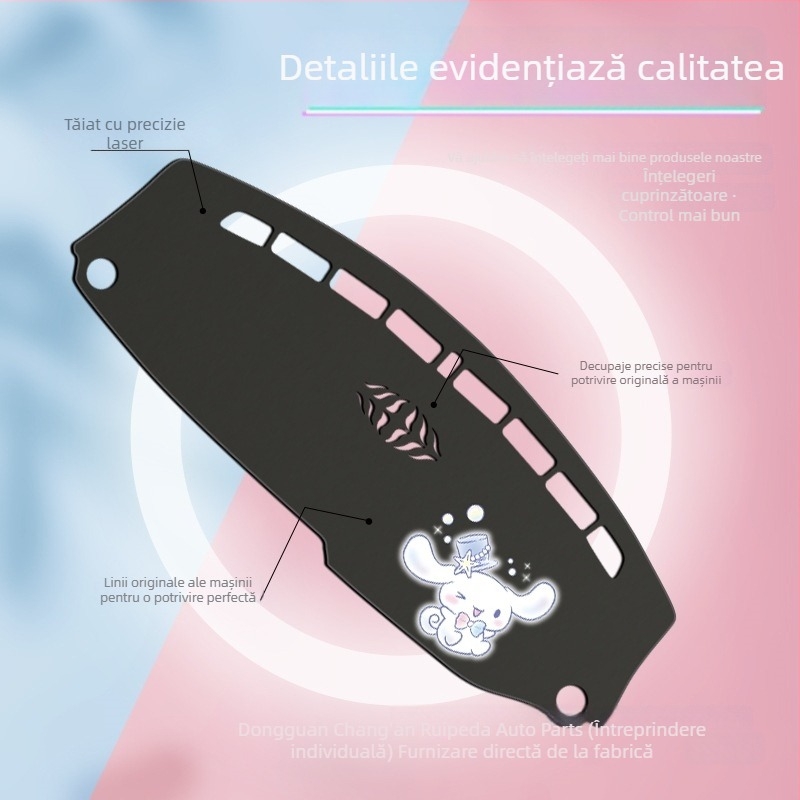 Covoraș de bord pentru mașină din microfibră, husă pentru consola centrală, protecție împotriva reflexiilor pe panoul de instrumente