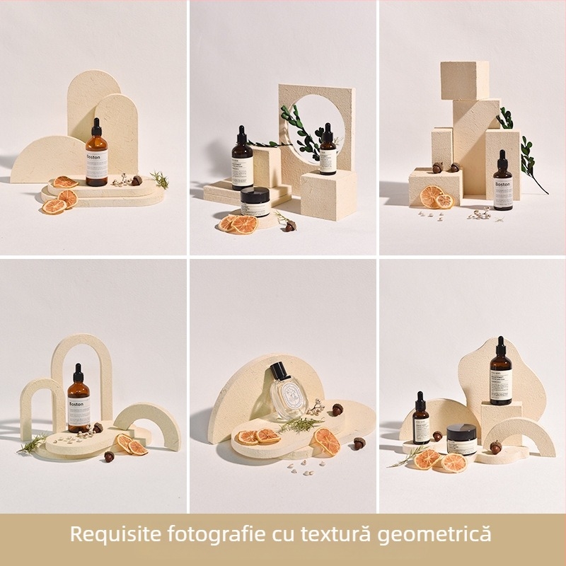 Cubă foto pentru recuzită cu textură geometrică, stil crem – Brand: Unique; Utilizare: călătorii de recreere; Material: Altul