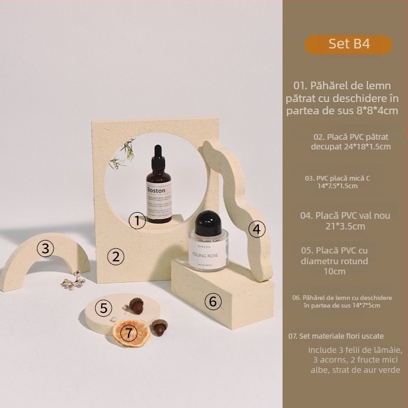 Cubă foto pentru recuzită cu textură geometrică, stil crem – Brand: Unique; Utilizare: călătorii de recreere; Material: Altul