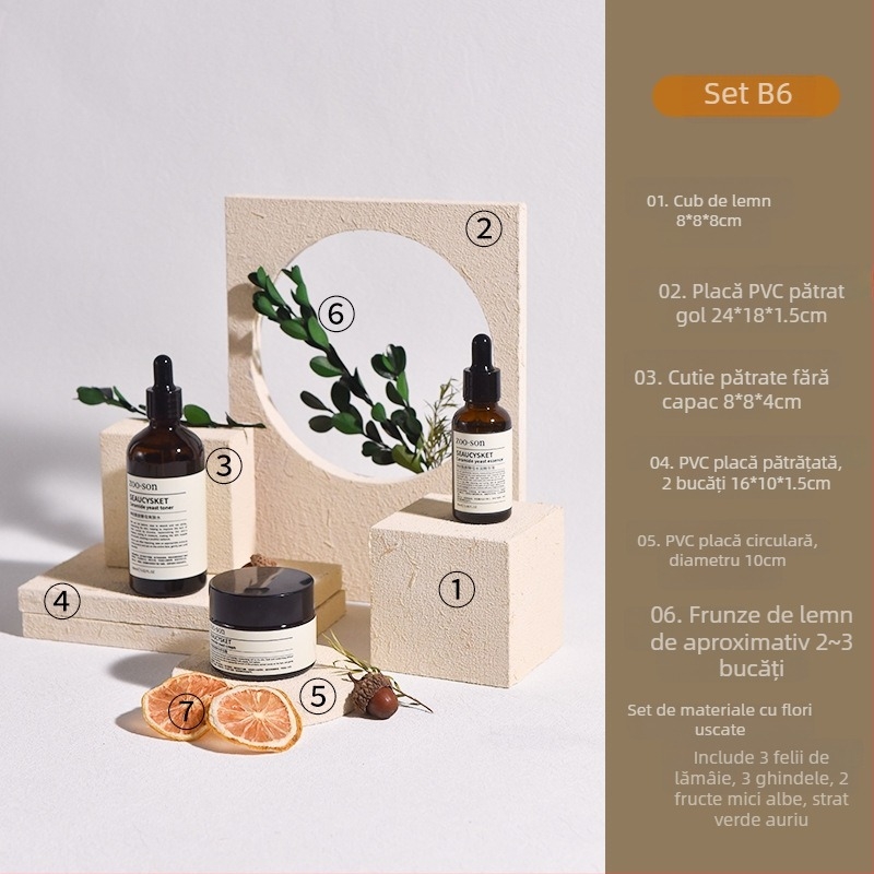 Cubă foto pentru recuzită cu textură geometrică, stil crem – Brand: Unique; Utilizare: călătorii de recreere; Material: Altul