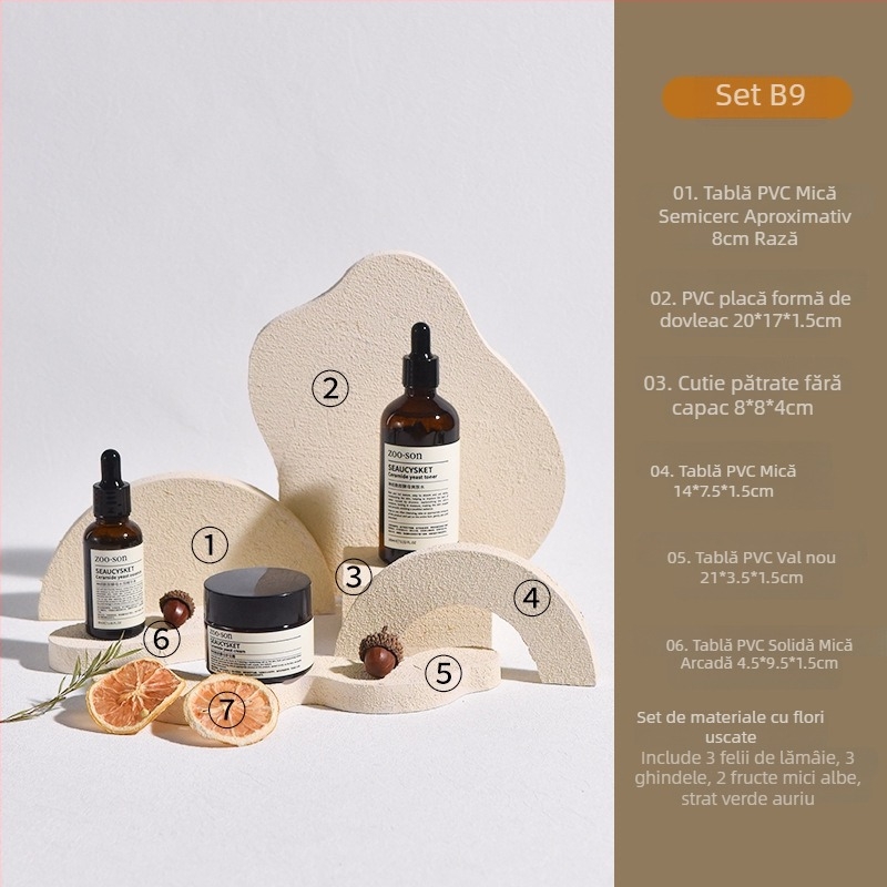 Cubă foto pentru recuzită cu textură geometrică, stil crem – Brand: Unique; Utilizare: călătorii de recreere; Material: Altul