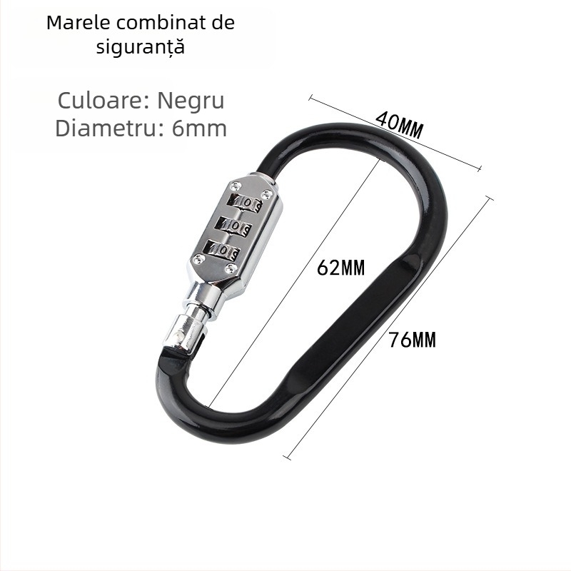 WITT RIGHT Încuietoare numerică tip D din aliaj de zinc pentru mobilier, grosimea tijelor 6–8 mm, distanța dintre tijelor 110 mm, model D-type