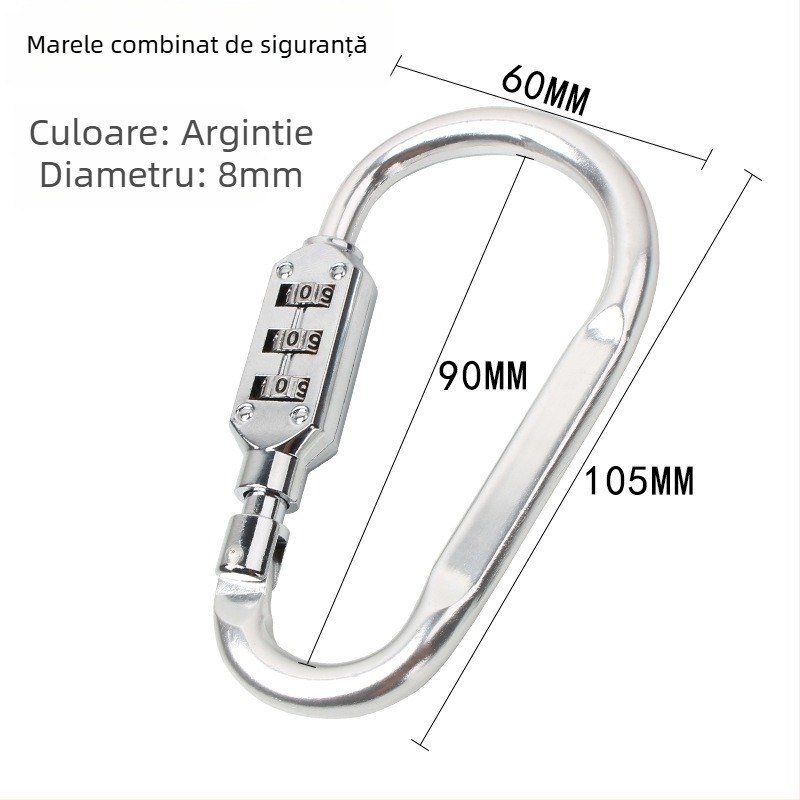 WITT RIGHT Încuietoare numerică tip D din aliaj de zinc pentru mobilier, grosimea tijelor 6–8 mm, distanța dintre tijelor 110 mm, model D-type