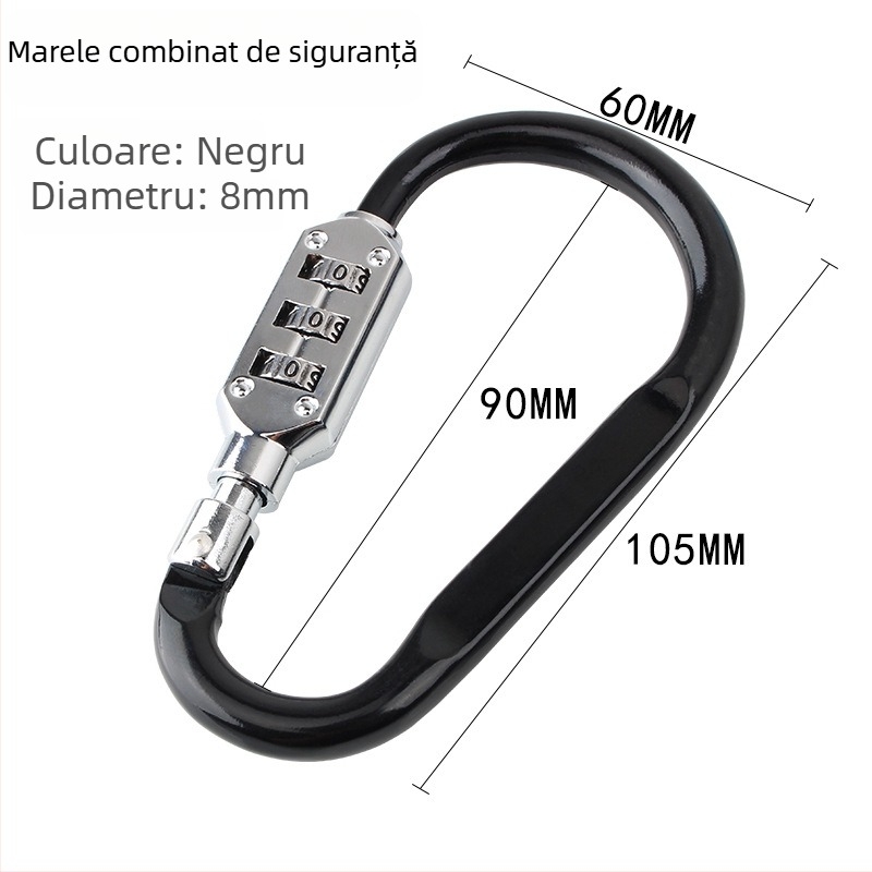 WITT RIGHT Încuietoare numerică tip D din aliaj de zinc pentru mobilier, grosimea tijelor 6–8 mm, distanța dintre tijelor 110 mm, model D-type