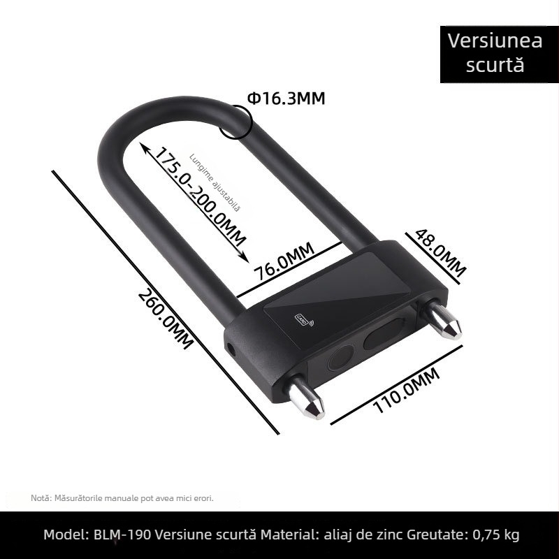 Anbond Încuietoare în formă de U cu parolă pentru uși din sticlă și culisante, Model L-ks01, Material: fier, zinc, carcasă din PVC cu piele
