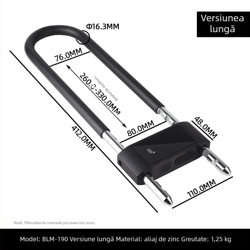 Anbond Încuietoare în formă de U cu parolă pentru uși din sticlă și culisante, Model L-ks01, Material: fier, zinc, carcasă din PVC cu piele
