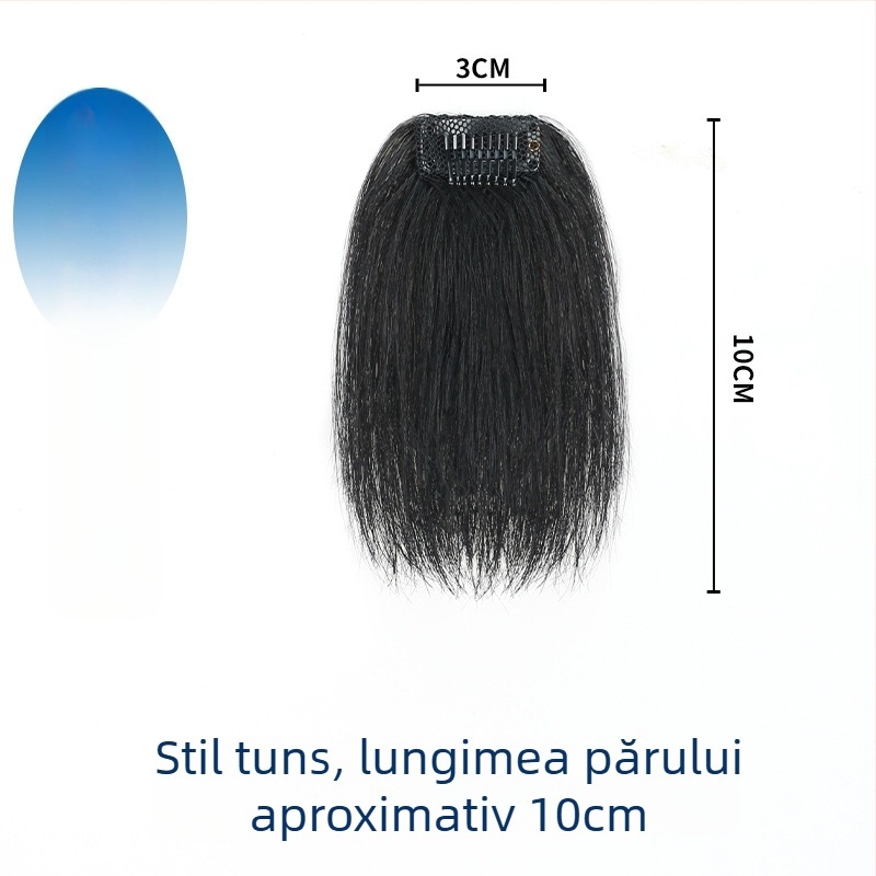 Patch de păr cu linie de păr în formă de M pentru bărbați și femei, țesut manual, păr uman, drept, poate fi vopsit sau tratat cu perm