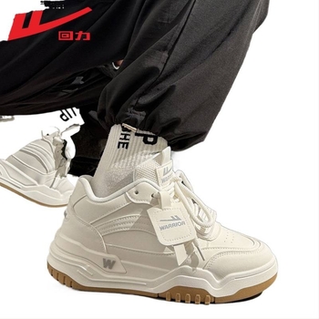 Adidași masculi cu platformă internă ascunsă pentru creșterea înălțimii, șireturi, partea superioară din piele sintetică, talpă PVC, potriviți pentru toamnă