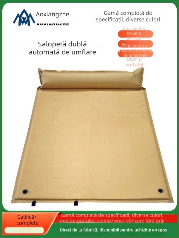 Soar saltea gonflabilă anti-umezeală pentru camping în aer liber și instruire de urgență — 210T poliester, pentru 1 persoană, 1,5 kg, umflare automată