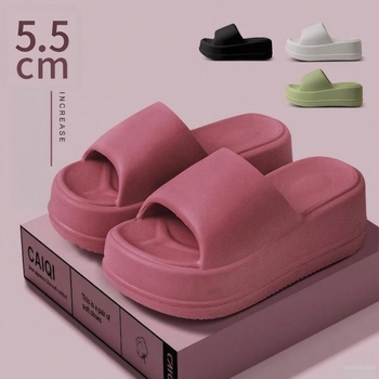 Slapi EVA pentru femei, talpă groasă, vârf drept, stil simplu, MT.MIT, vară 2024