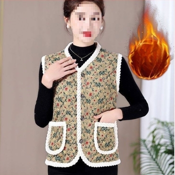 Vestă de damă din lână de miel, decolteu în V, nasture unic, lungime ultra scurtă, umplutură de lână