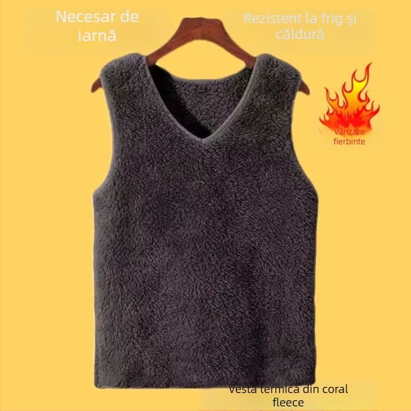 Vesta termică fără mâneci pentru femei, croială regulată, guler polo, țesătură chenille, 90–95% Spandex (Primăvara 2025)