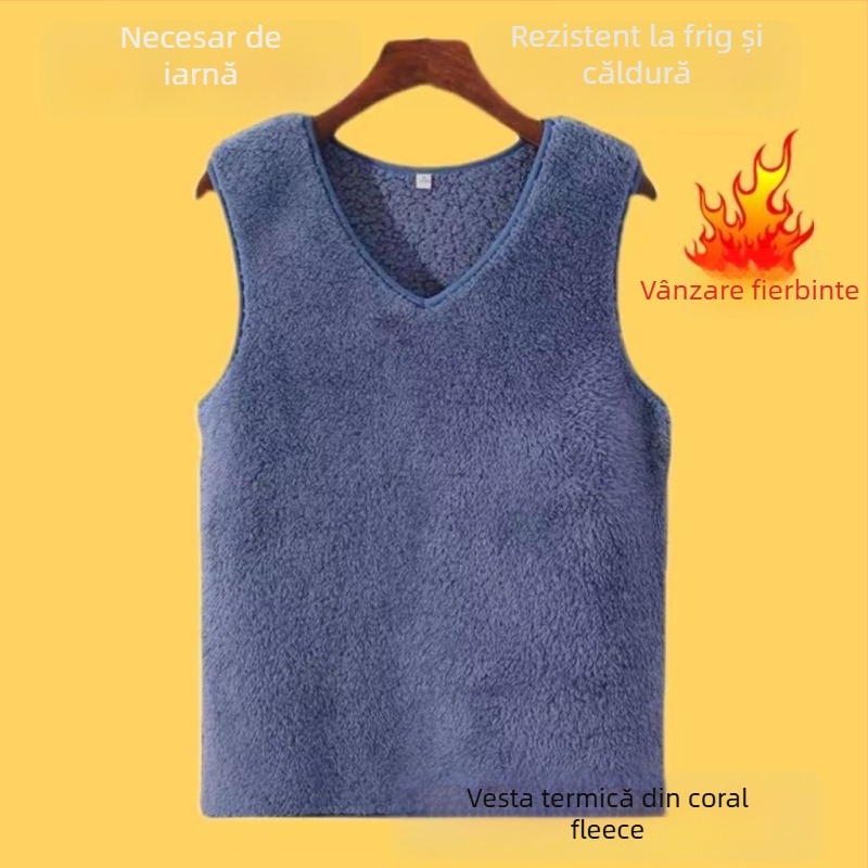 Vesta termică fără mâneci pentru femei, croială regulată, guler polo, țesătură chenille, 90–95% Spandex (Primăvara 2025)