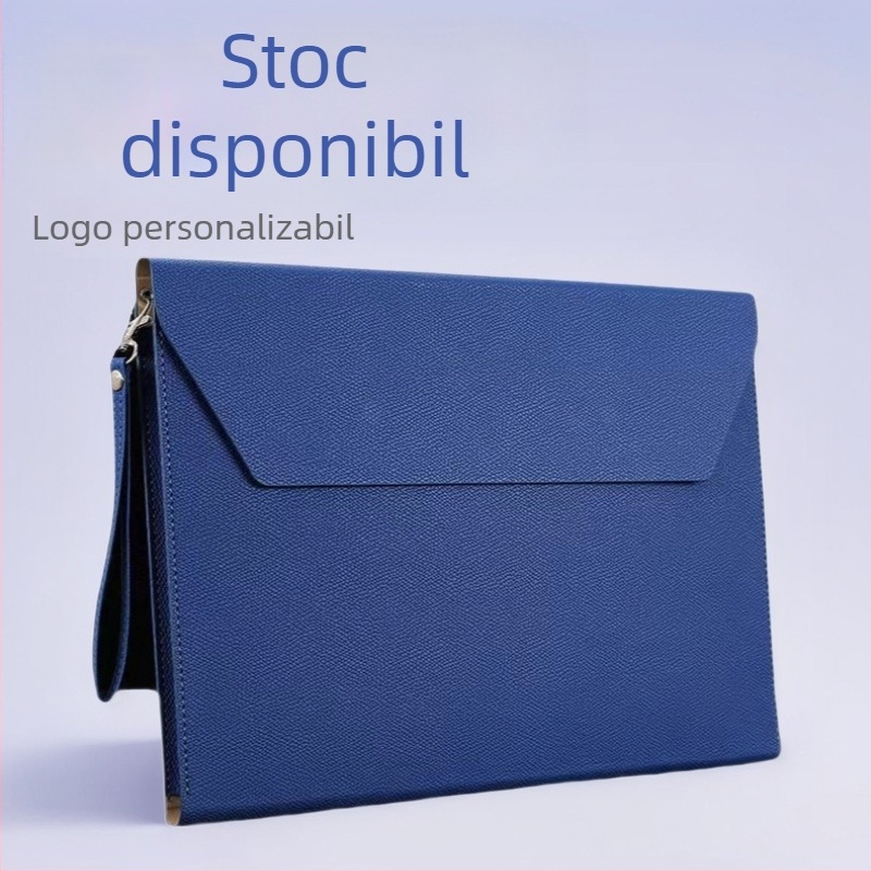 Geantă pentru documente A4 pentru birou, PU material, închidere cu ventuză, formă tridimensională (Material PU; Stil închidere: ventuză; Formă: tridimensional)