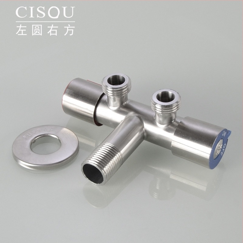 Distribuitor de apă din oțel inoxidabil 304, intrare 1, ieșire 2, robinet unghiular cu 3 căi pentru toaletă și mașină de spălat