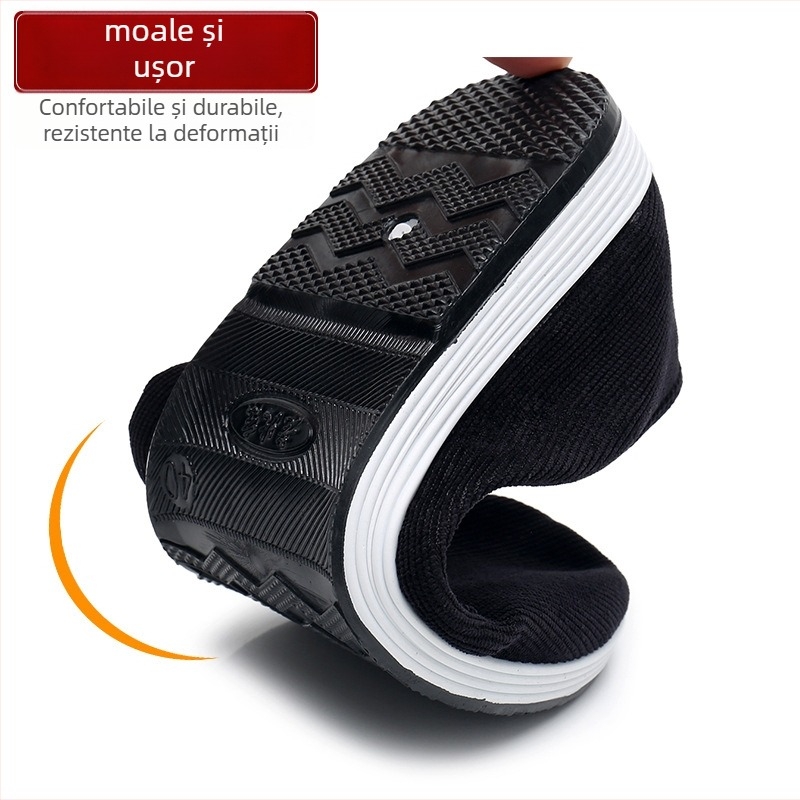 Pantofi casual bărbați slip-on din suede, închidere cu bandă elastică, talpă din cauciuc, respirabili