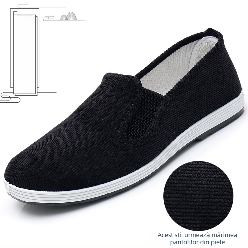 Pantofi casual bărbați slip-on din suede, închidere cu bandă elastică, talpă din cauciuc, respirabili