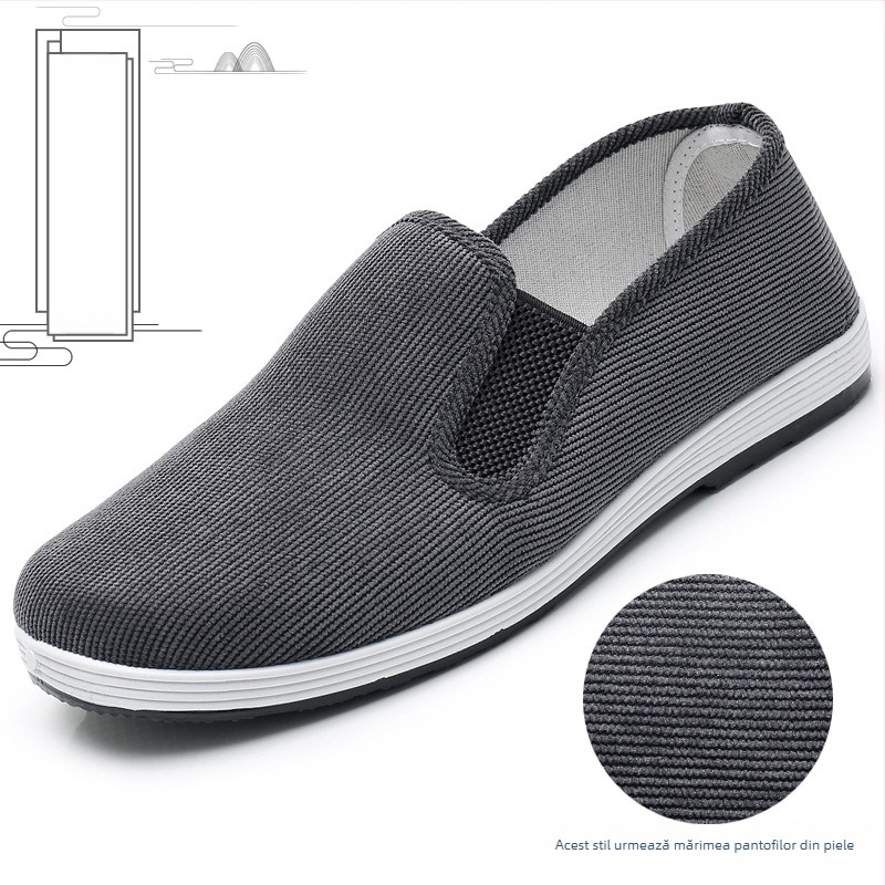 Pantofi casual bărbați slip-on din suede, închidere cu bandă elastică, talpă din cauciuc, respirabili