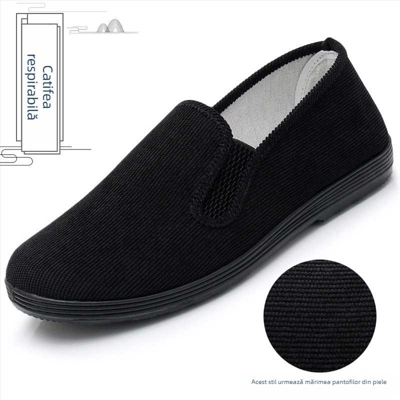 Pantofi casual bărbați slip-on din suede, închidere cu bandă elastică, talpă din cauciuc, respirabili