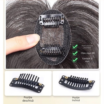 Perucă cu breton în stil franțuzesc pentru femei – adaugă volum din păr cu temperatură înaltă, mecanism de procesare, breton drept sau înclinat, origine Henan, fără vopsire sau îndreptare