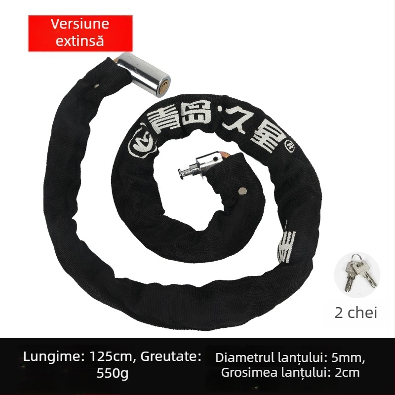 Zăvor lanț pentru biciclete și motociclete, protecție anti-furt, cilindru de închidere din cupru pur, modele 6608-1, 6610-1, 6612-1, 6615-1