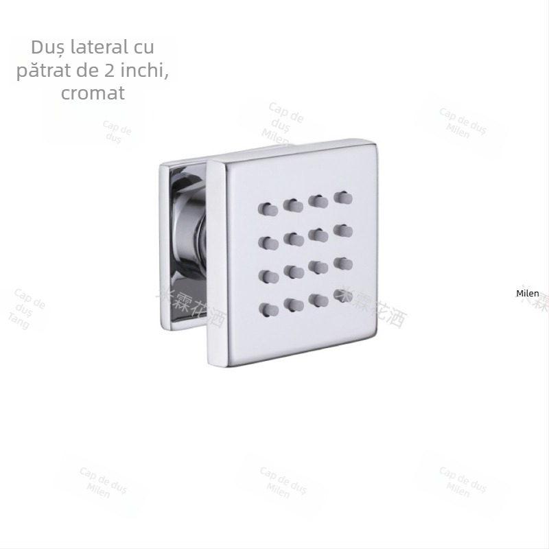 Cap de duș încastrat, pătrat sau rotund, rotativ și reglabil, din oțel inoxidabil, jet superior, funcție masaj, design modern minimalist