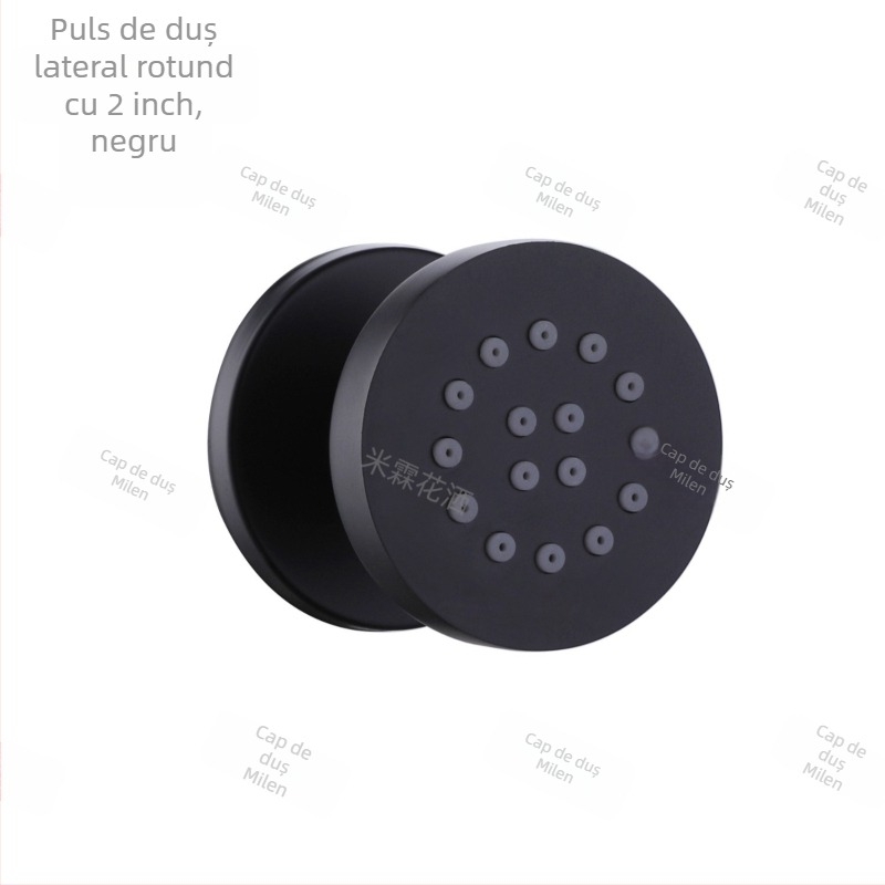 Cap de duș încastrat, pătrat sau rotund, rotativ și reglabil, din oțel inoxidabil, jet superior, funcție masaj, design modern minimalist