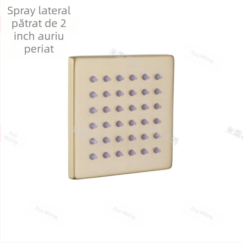 Cap de duș încastrat, pătrat sau rotund, rotativ și reglabil, din oțel inoxidabil, jet superior, funcție masaj, design modern minimalist