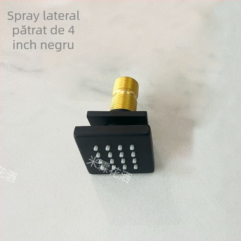 Cap de duș încastrat, pătrat sau rotund, rotativ și reglabil, din oțel inoxidabil, jet superior, funcție masaj, design modern minimalist