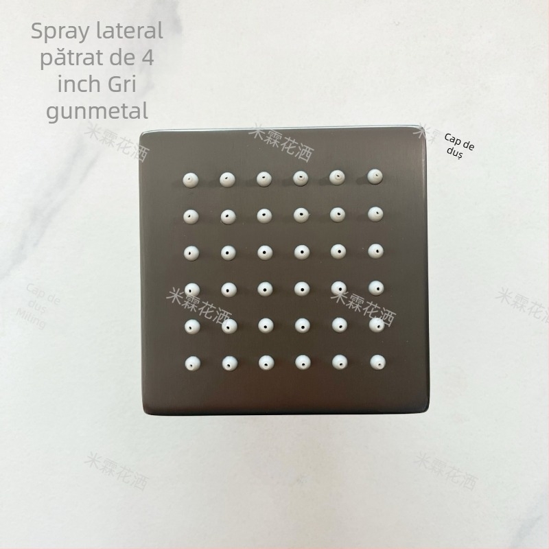 Cap de duș încastrat, pătrat sau rotund, rotativ și reglabil, din oțel inoxidabil, jet superior, funcție masaj, design modern minimalist