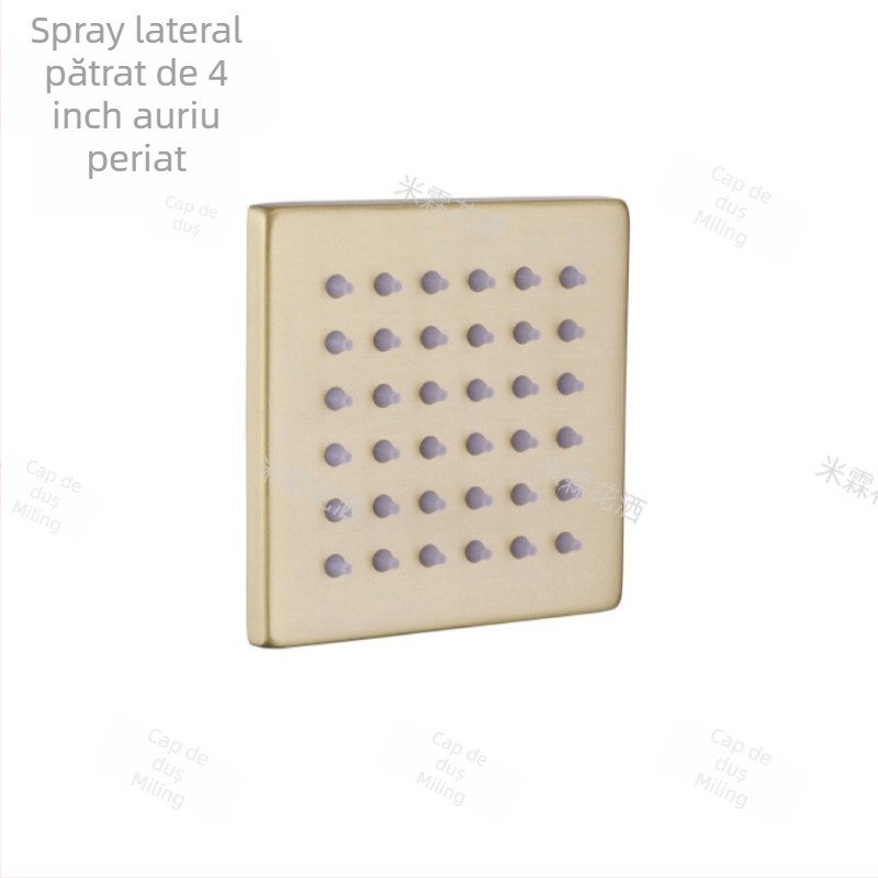 Cap de duș încastrat, pătrat sau rotund, rotativ și reglabil, din oțel inoxidabil, jet superior, funcție masaj, design modern minimalist