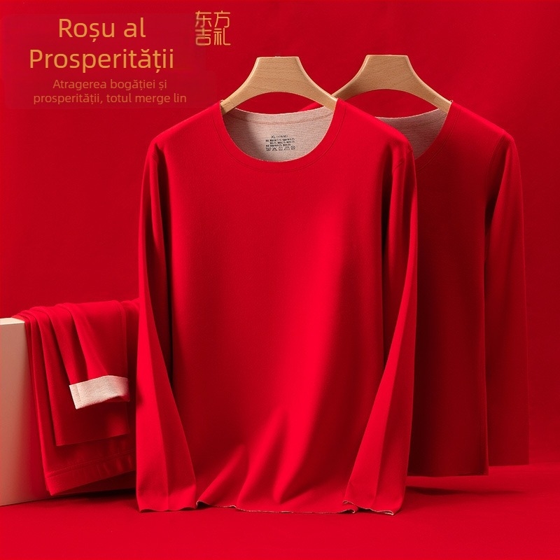 Set termic unisex din acril Derong – Top cu mâneci lungi și pantaloni, model solid, acril 90–95%