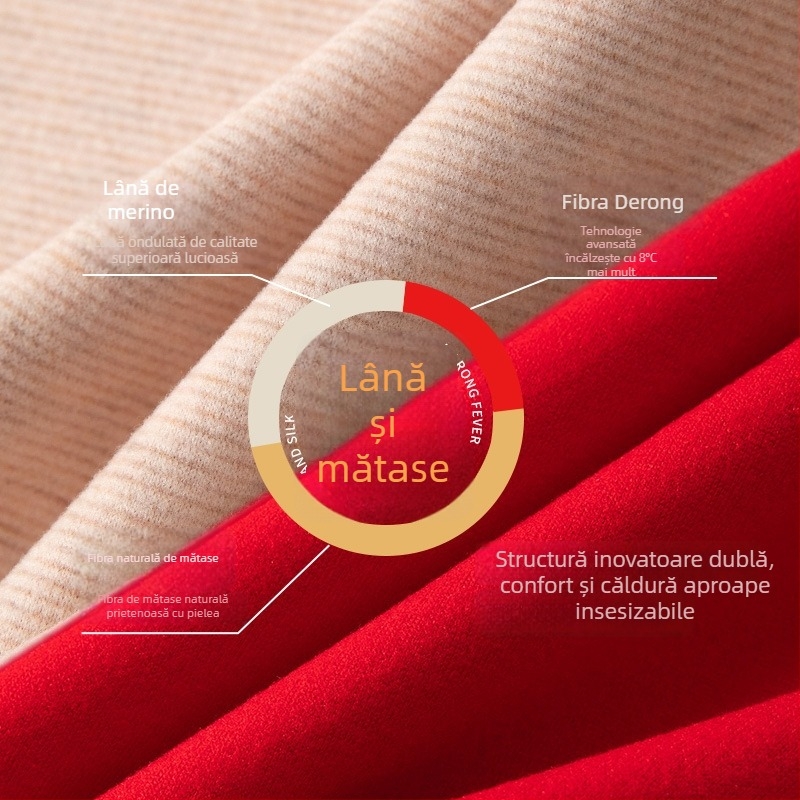 Set termic unisex din acril Derong – Top cu mâneci lungi și pantaloni, model solid, acril 90–95%