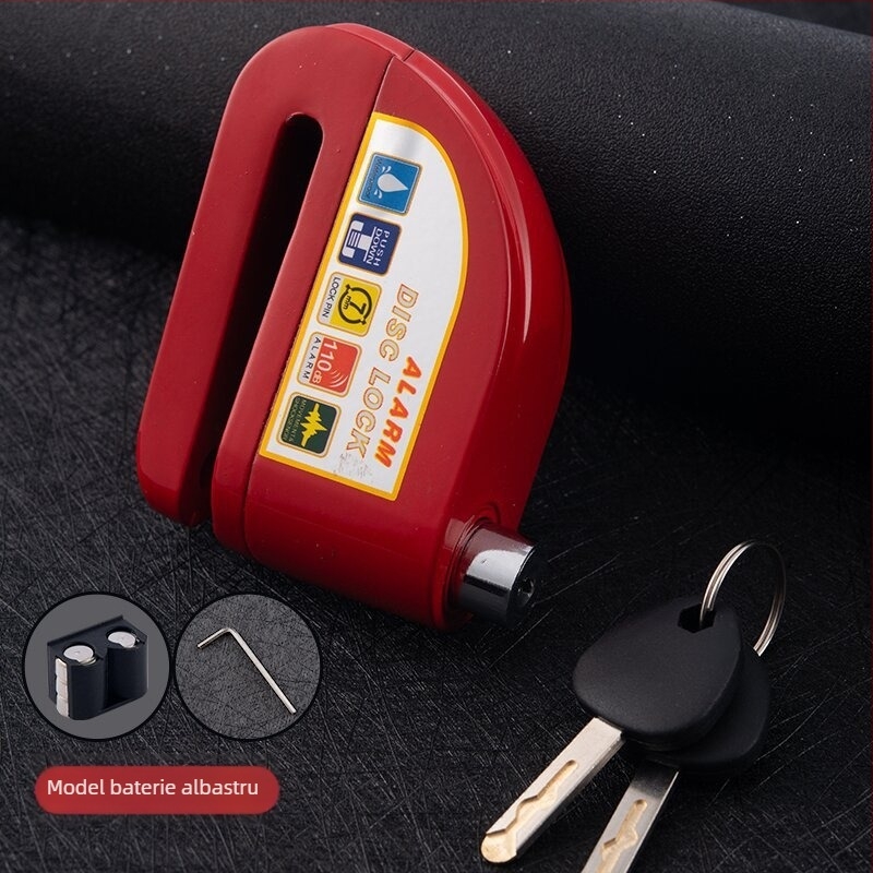 Blocare disc cu alarmă reîncărcabilă pentru bicicletă, aliaj de aluminiu, 281 g, Model D02, Cod articol D01