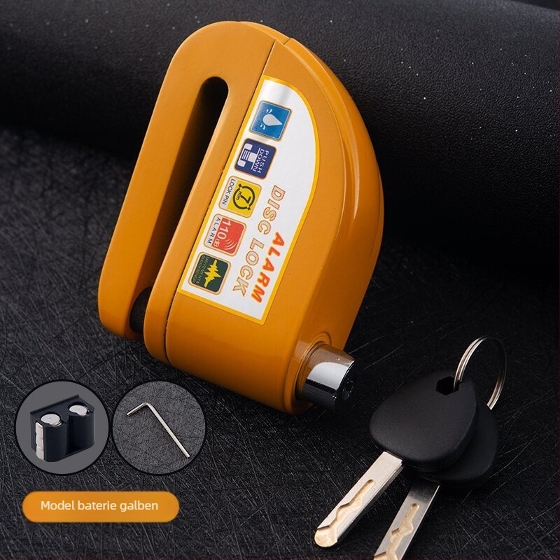 Blocare disc cu alarmă reîncărcabilă pentru bicicletă, aliaj de aluminiu, 281 g, Model D02, Cod articol D01