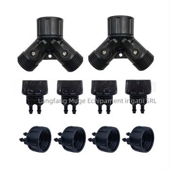 Conector pentru conducte PE pentru apă cu tee, cot și tee reductiv, blocare prin piuliță, material PE/POM, pentru grădină de acasă și spații verzi publice