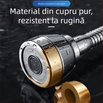 Extensie pentru baterie de bucătărie cu conector de conversie universal, oțel inoxidabil 304, acoperire electroplacată, instalare manuală, model Semi-Copper