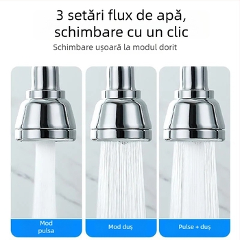 Extensie pentru baterie de bucătărie cu conector de conversie universal, oțel inoxidabil 304, acoperire electroplacată, instalare manuală, model Semi-Copper