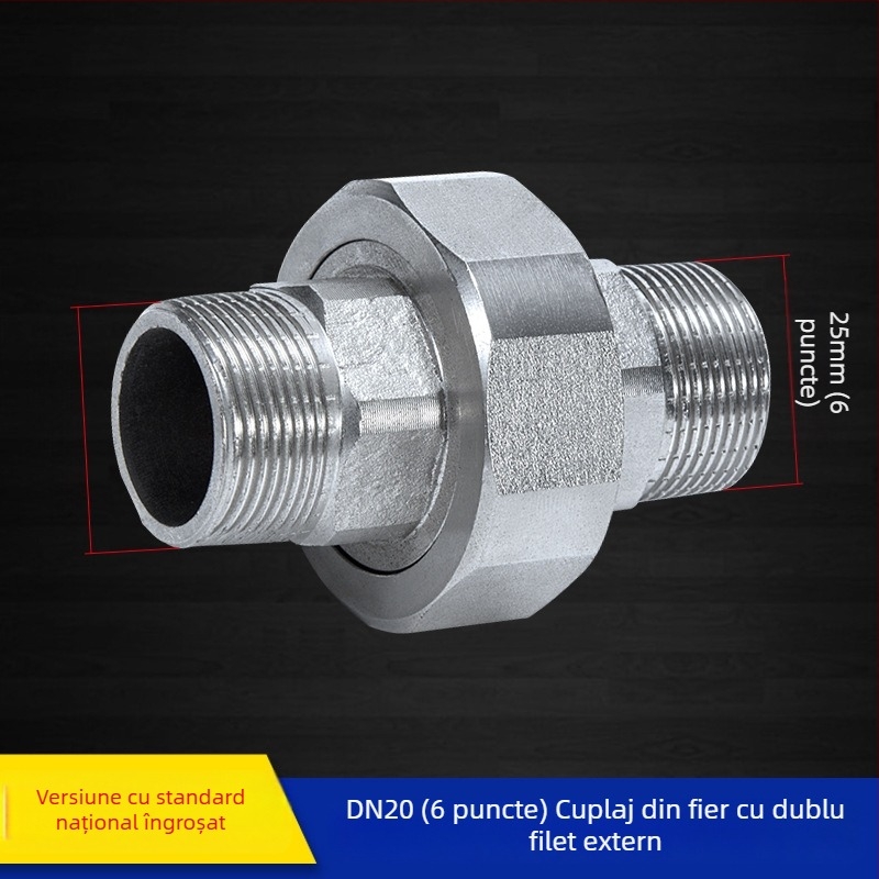 Cuplaj cu filet exterior dublu, fileturi interne și externe, 1 inch, separator de apă