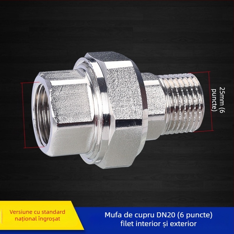 Cuplaj cu filet exterior dublu, fileturi interne și externe, 1 inch, separator de apă