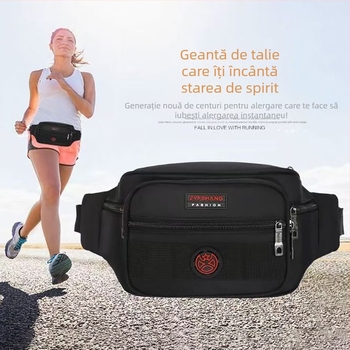 Geantă de talie pentru bărbați, nylon, impermeabilă, culoare uni, căptușeală din poliester