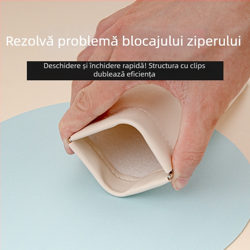 Portofel‑mini PU impermeabil, Unisex, stil urban minimalist, toamnă 2025